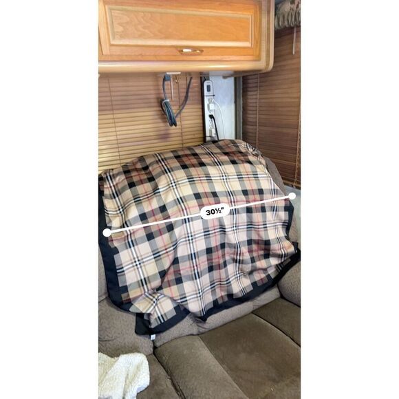 Italian Made Plaid Square Scarf 30.5 Inches - Picture 5 of 5